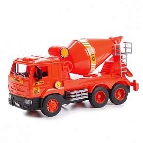 Машина Камаз бетономешалка пластиковая 25 см, открываются двери, звук и свет (Технопарк, WY302K (18)sim)